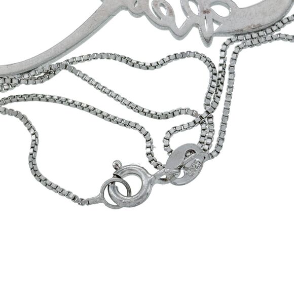 Vintage Sterling Silver 925 Rebecca Name Infinity Box Chain Necklace 17" - Picture 3 of 5